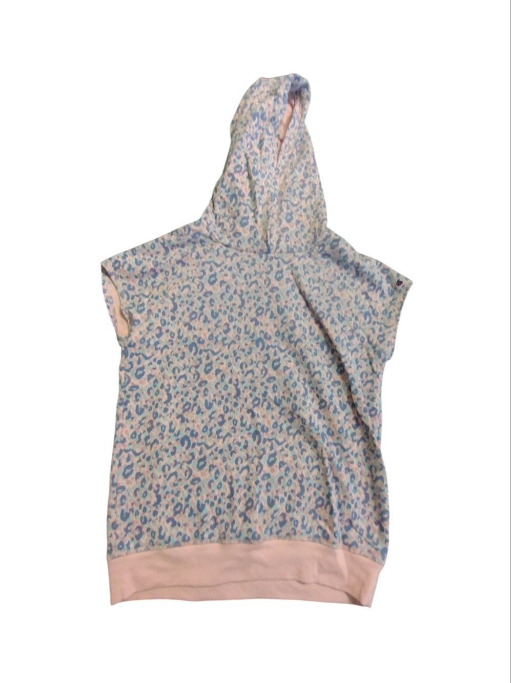 EUC Girls Champion Pastel Leopard Print Sleeveless Hoodie — Pink, Mint, Blue L14